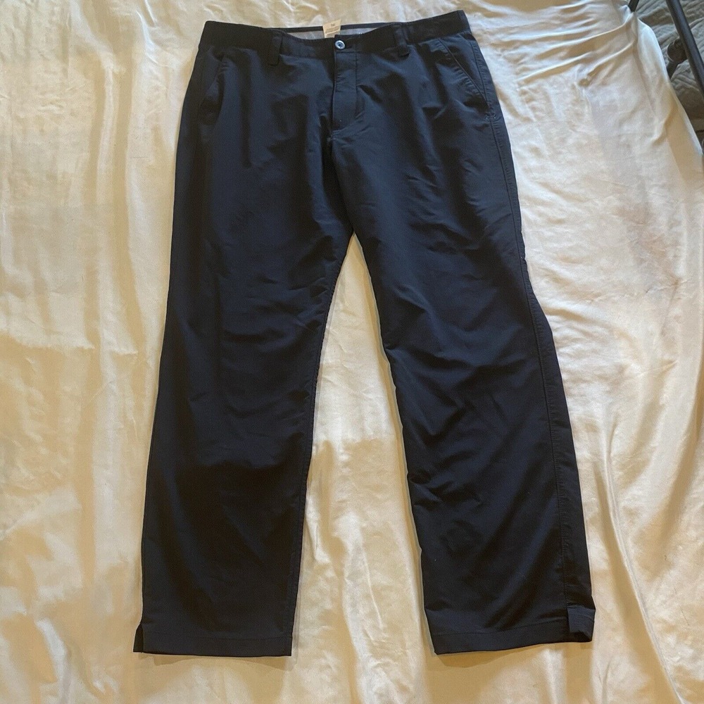 Under Armour Loose Golf Pants Mens‎ 40x32 Chino Slacks Comfort Waist Slit Hem